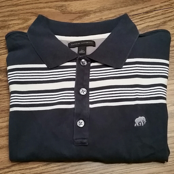 Banana Republic Shirts Banana Republic Polo L Navy Blue Wdesign Poshmark